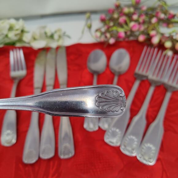 5+5 Mixed Delco Shell Laguna Stainless Steel 5 Butter Knifes And Forks + 5 Like - Picture 1 of 16
